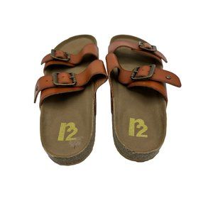 r2 Berkeley Sandals‎ Size 6M Brown Slides Buckles READ